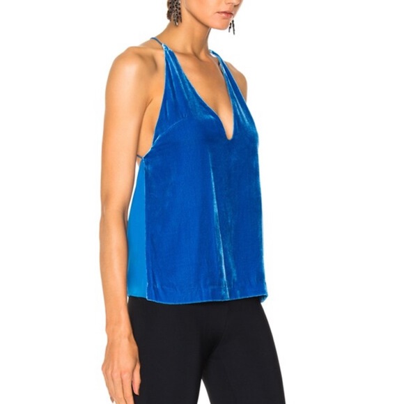 Dion Lee Silk Velvet Cami in cobalt blue, size small - Picture 2 of 10